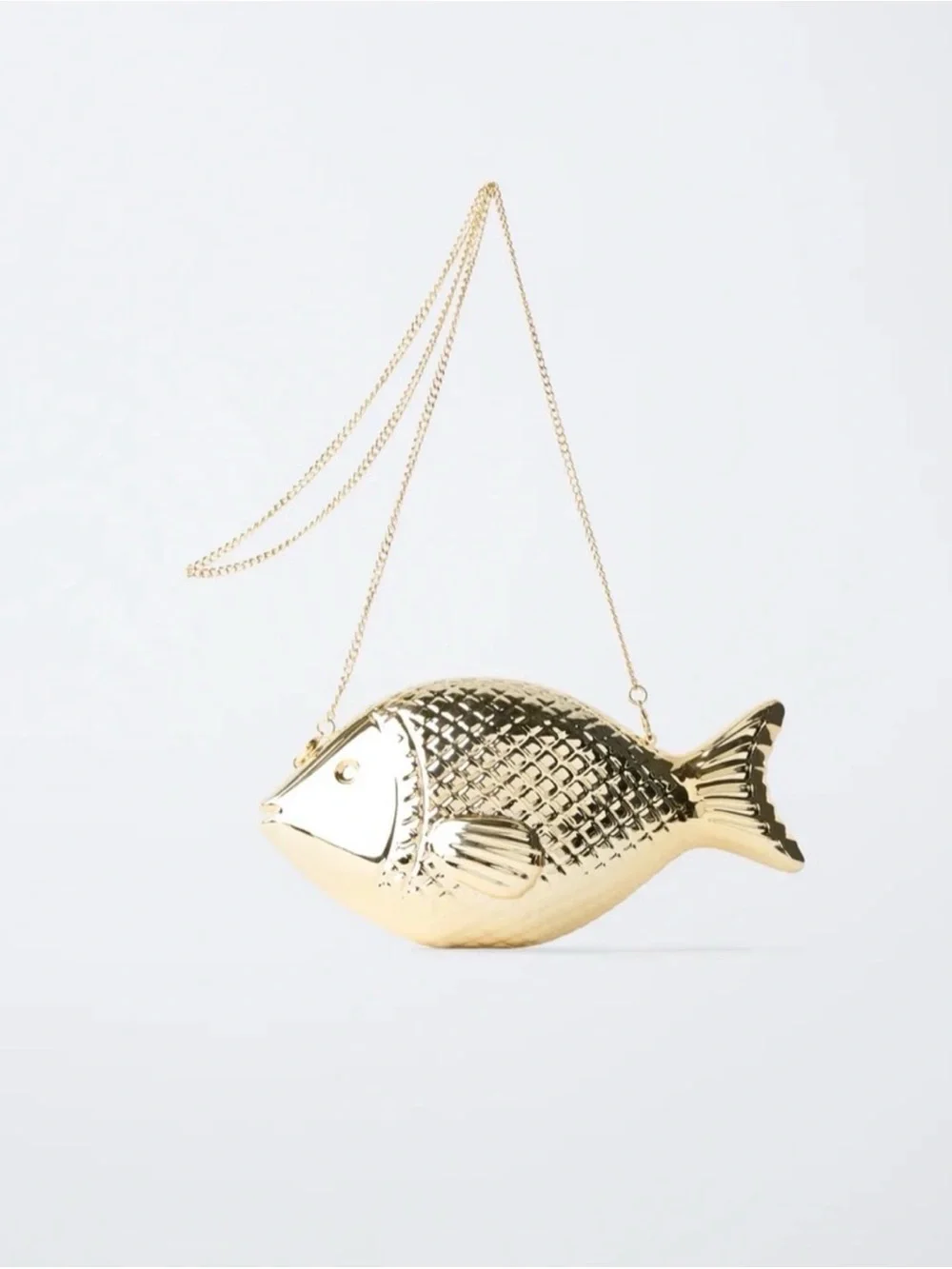 viral Zara Metallic Fish Bag in gold 🐠🐠🐠 NWT!!
